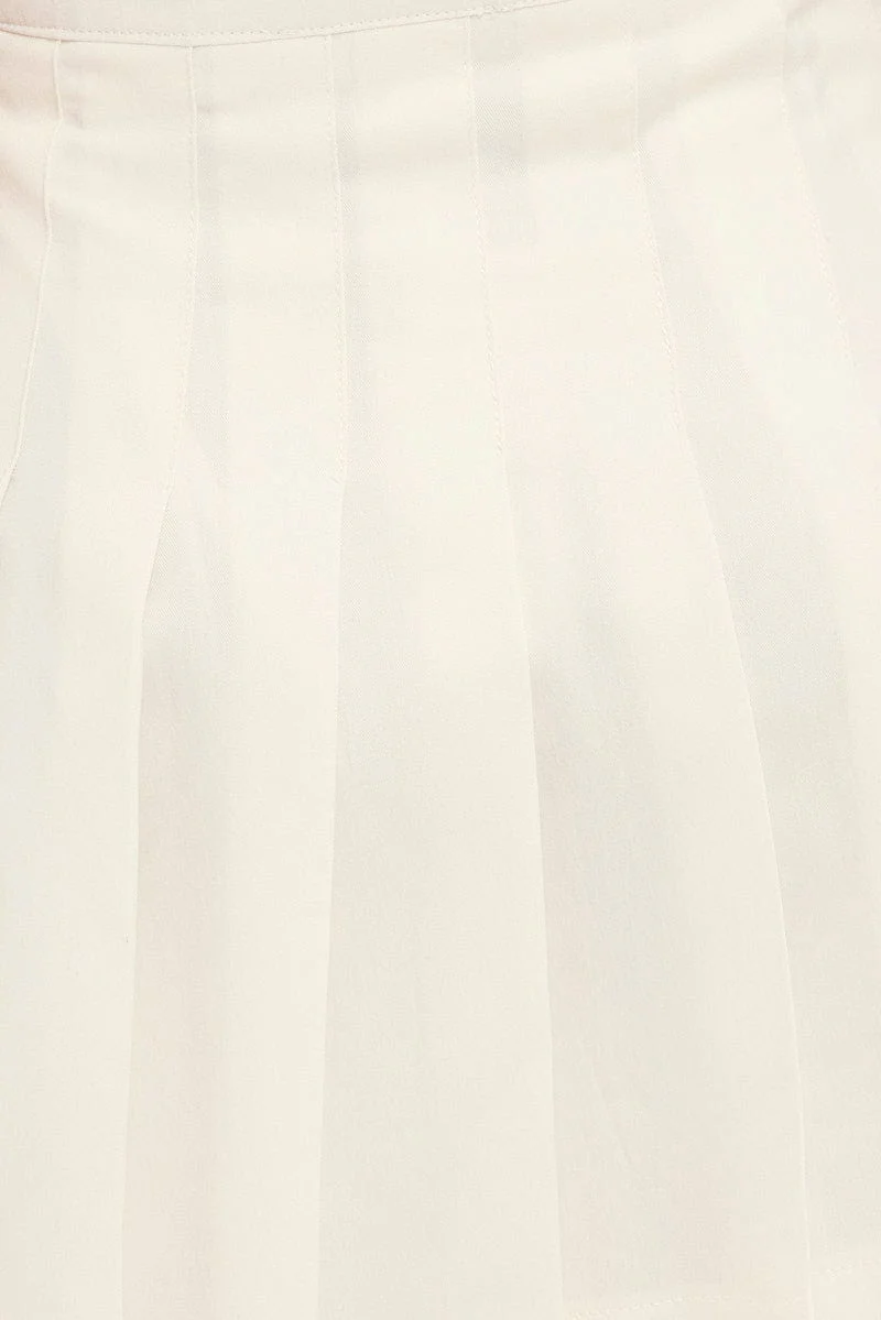 White Tie Front Tennis Mini Skirt