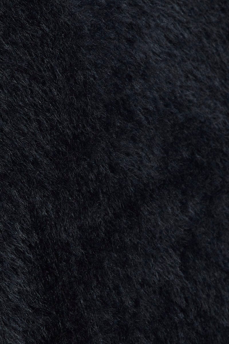 Black Longline Cardigan Fluffy