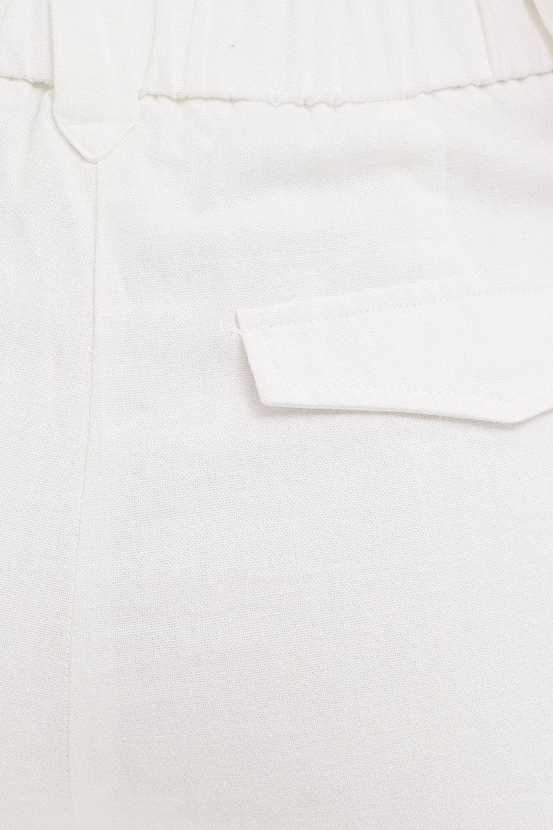 White Wide Leg Pants High Rise