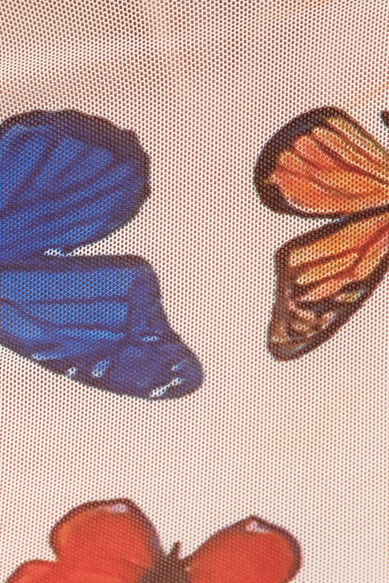 White Mesh Long Sleeve Crop Top