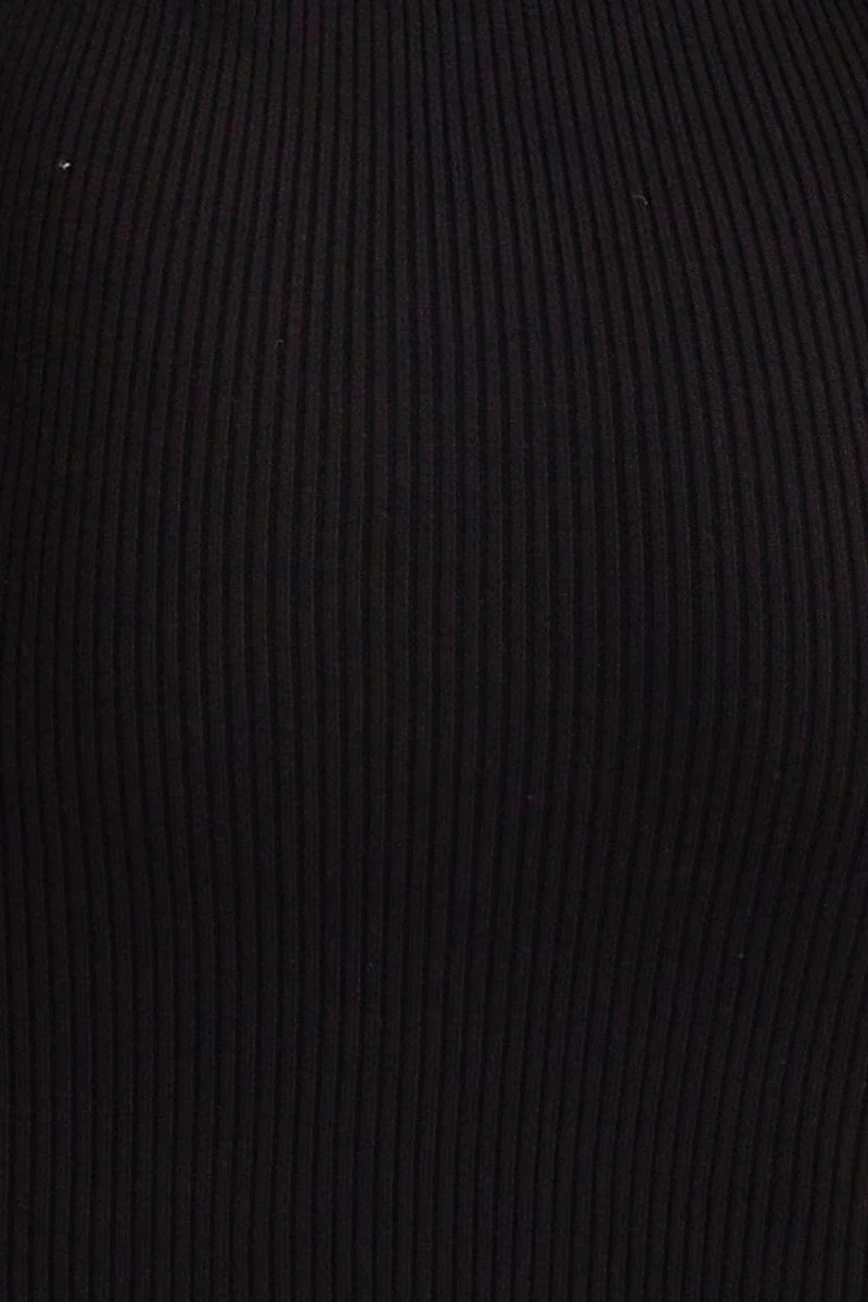 Black Dress One Shoulder Mini Knit