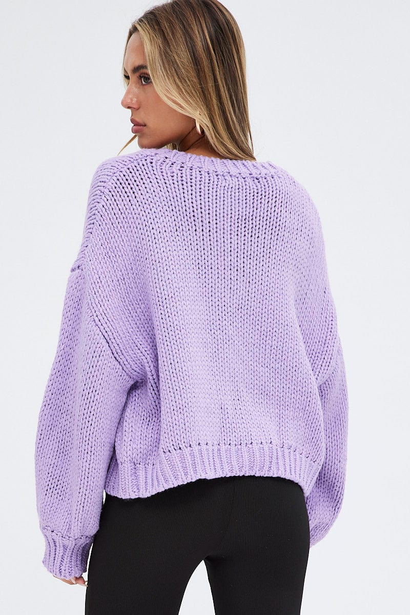 Purple Oversized Cardigan