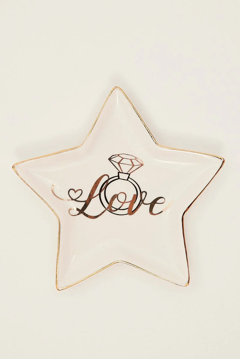 White Star Shaped Trinket Dish