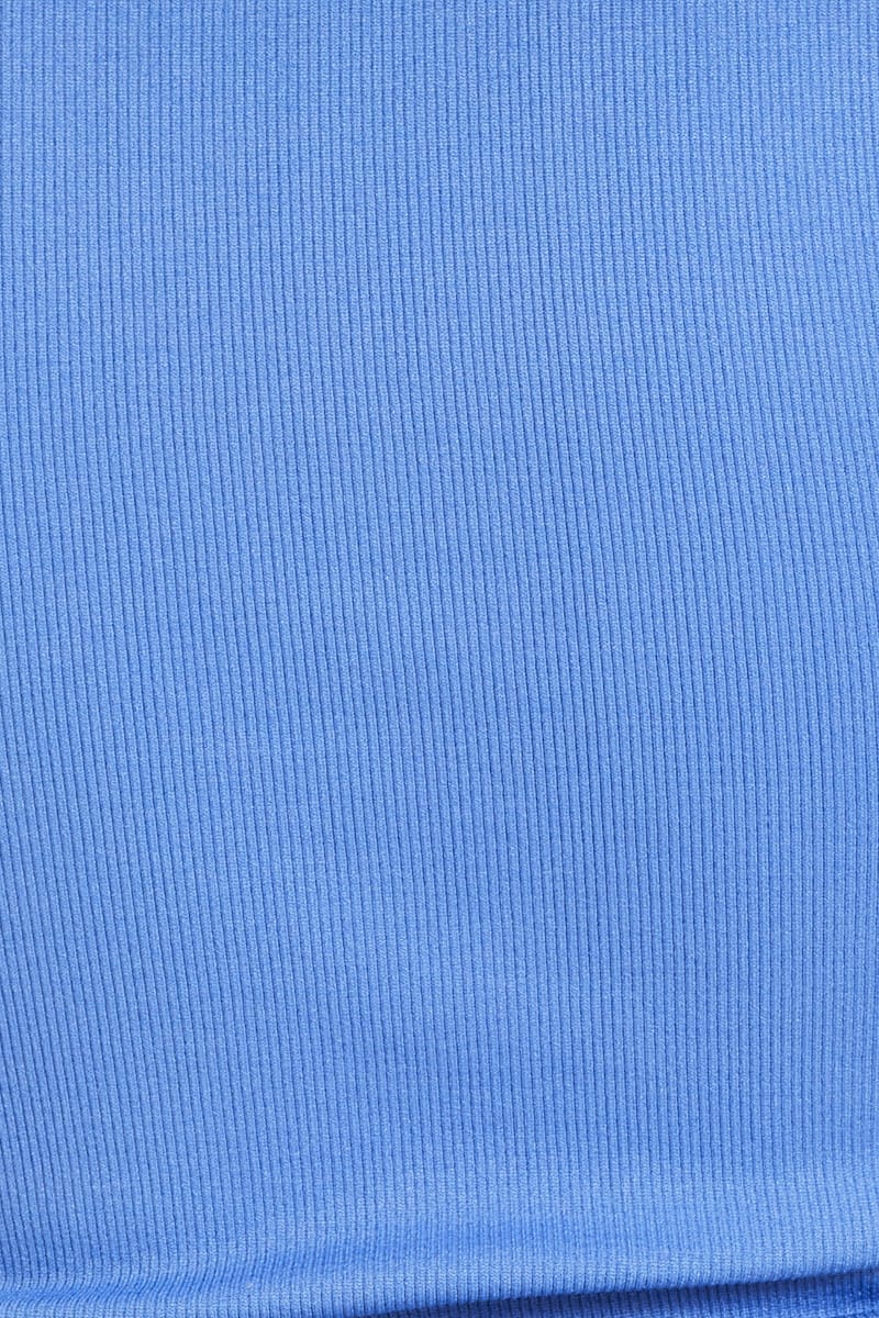 Blue T Shirt Short Sleeve Crop Crew Neck