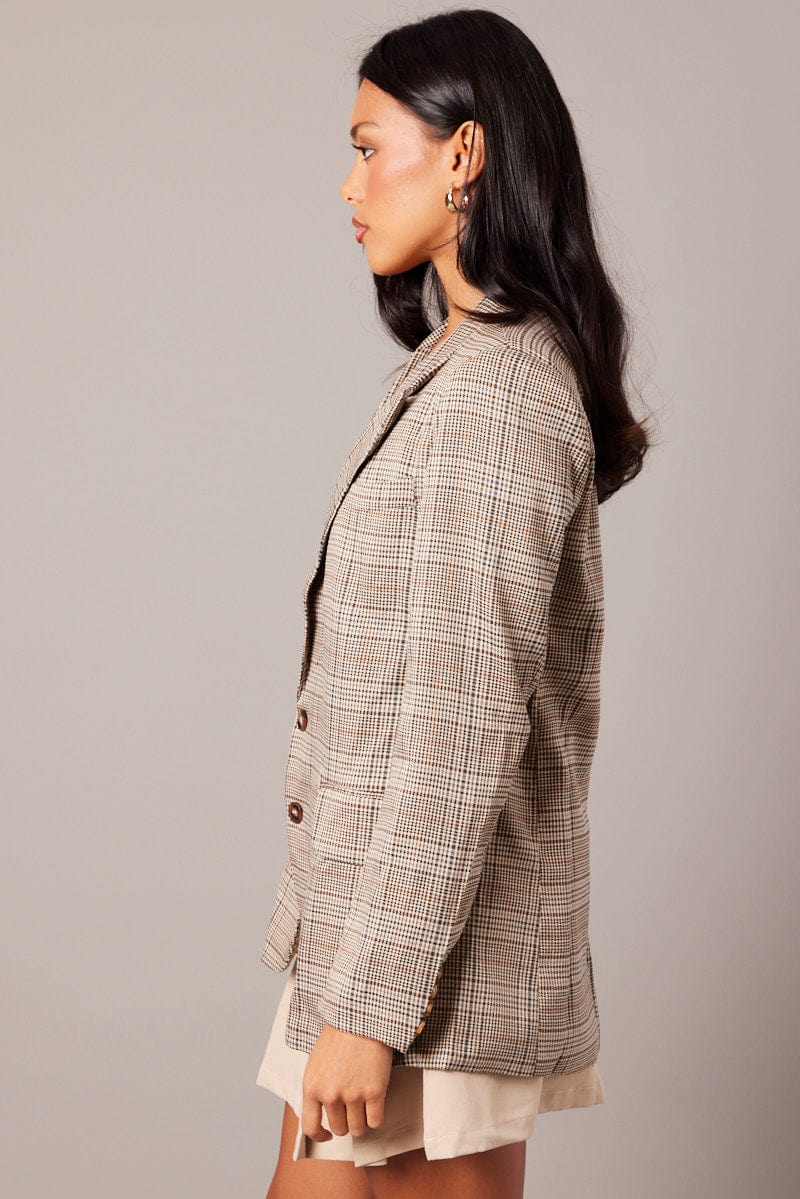 Brown Check Blazer
