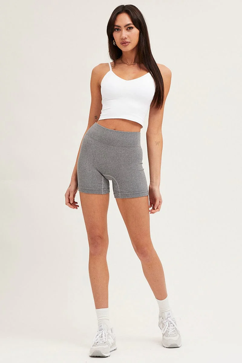 White Crop Top Seamless