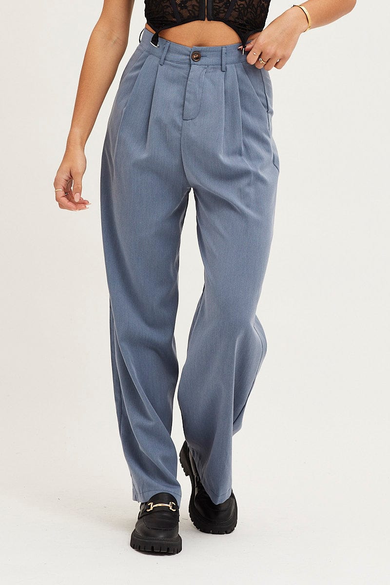 Grey Pants Wide Leg