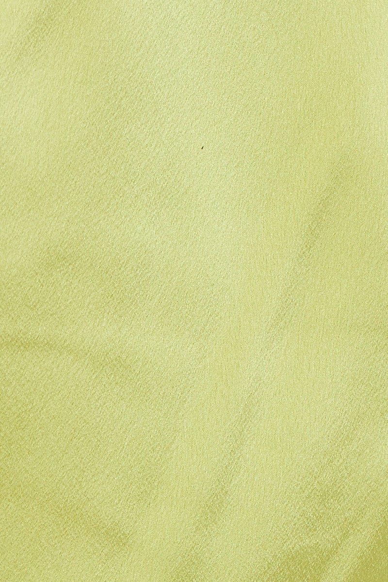 Green 3/4 Sleeve Satin Tie Up Top