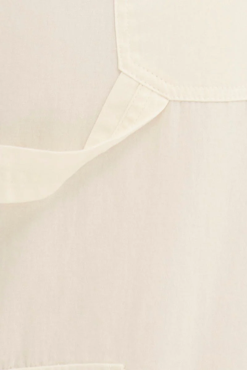 White Cargo Pant Mid Rise