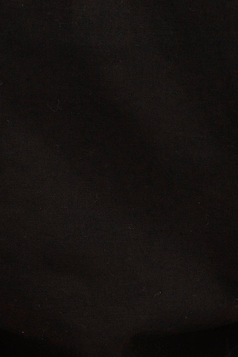 Black Shirt Dress Pocket Short Sleeve Button Front