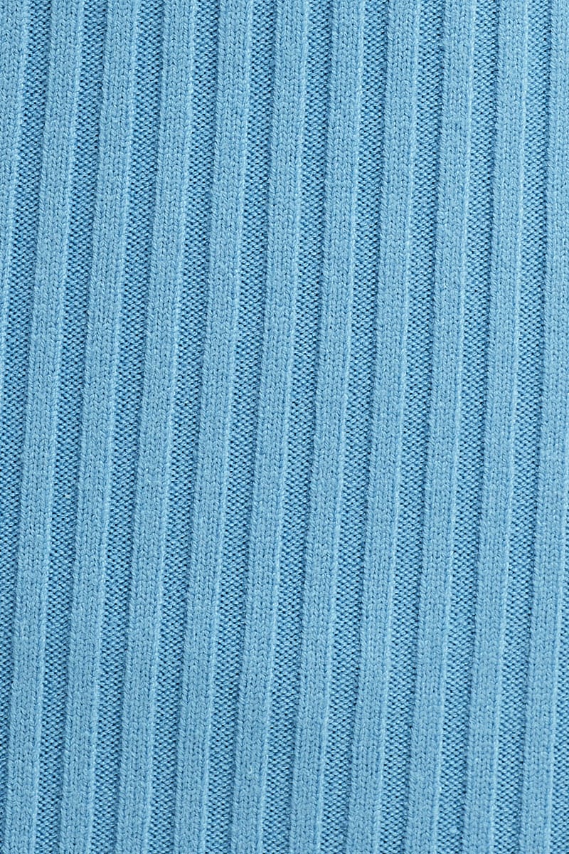 Blue Knit Dress Mini Bodycon