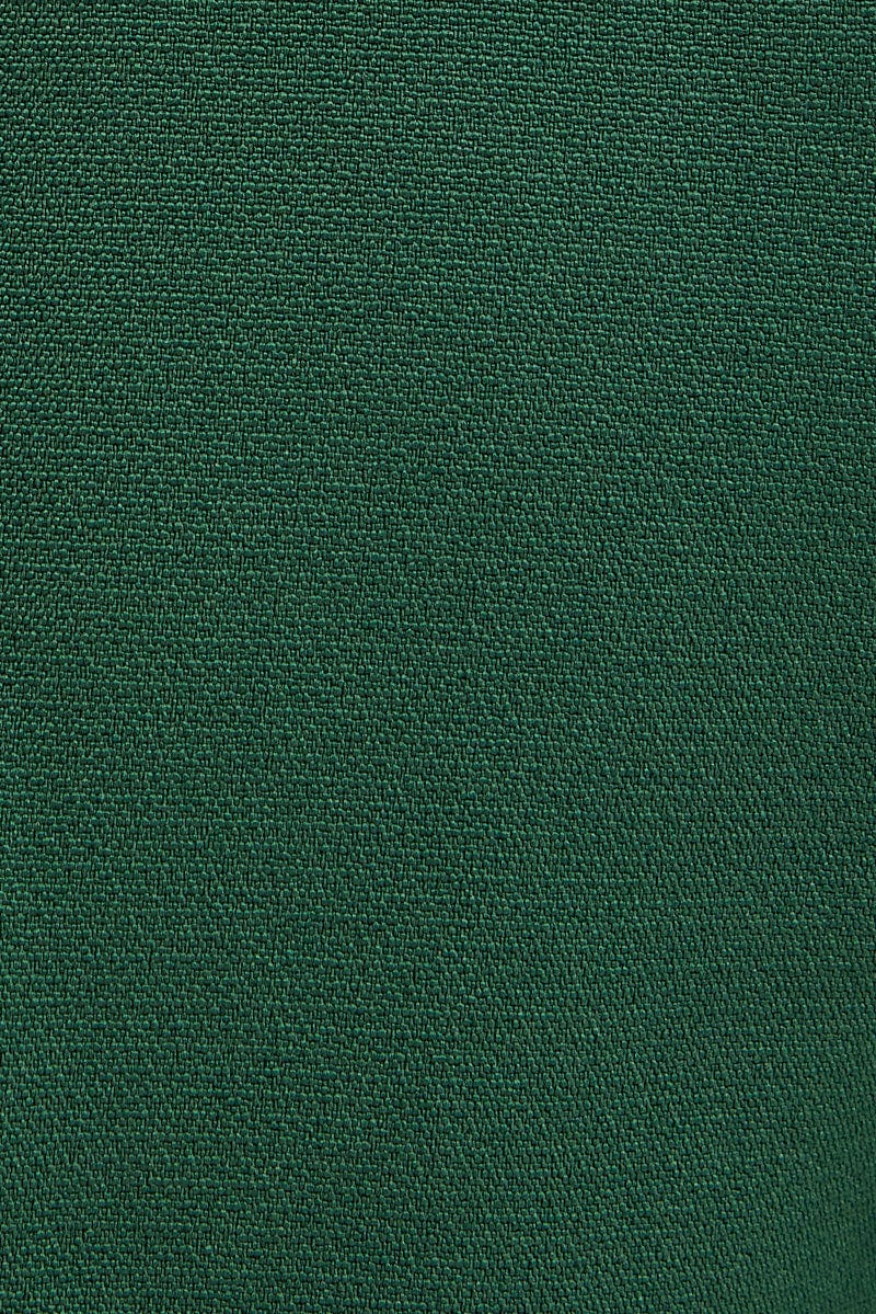 Green High Rise Shorts Pleated