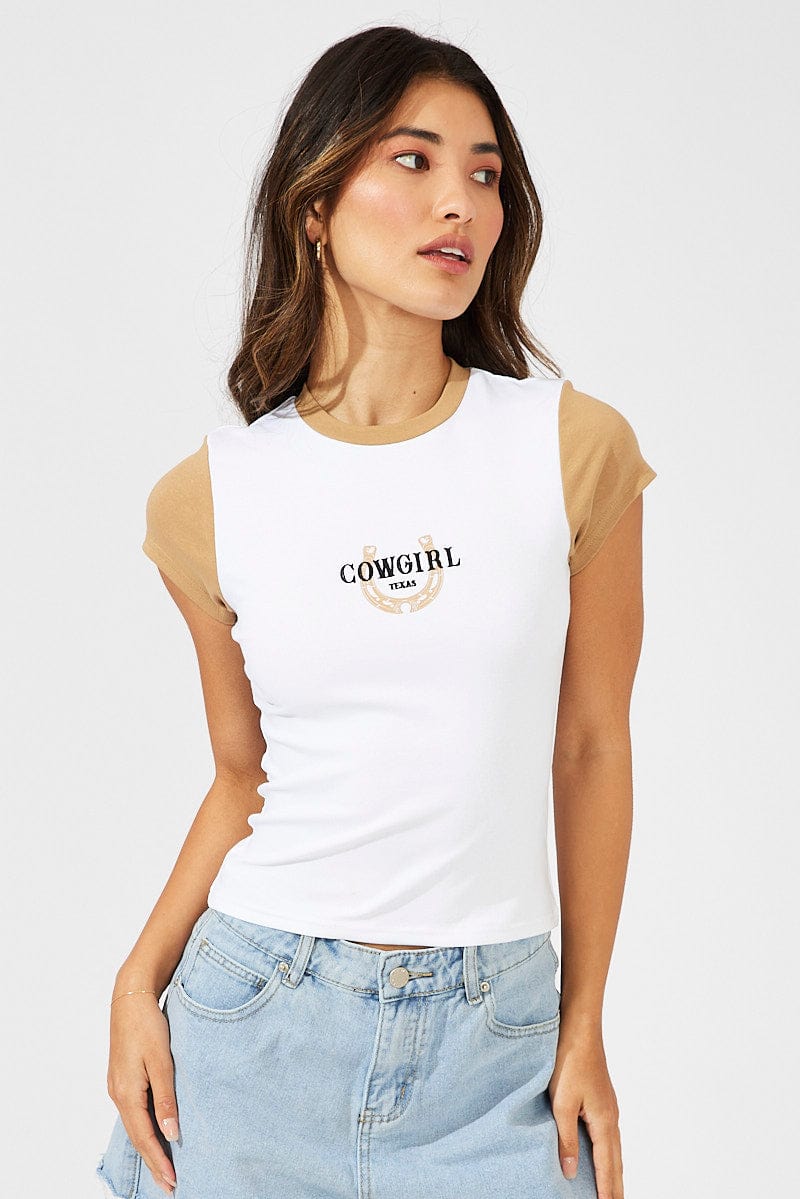 Brown Graphic Tee Short Sleeve