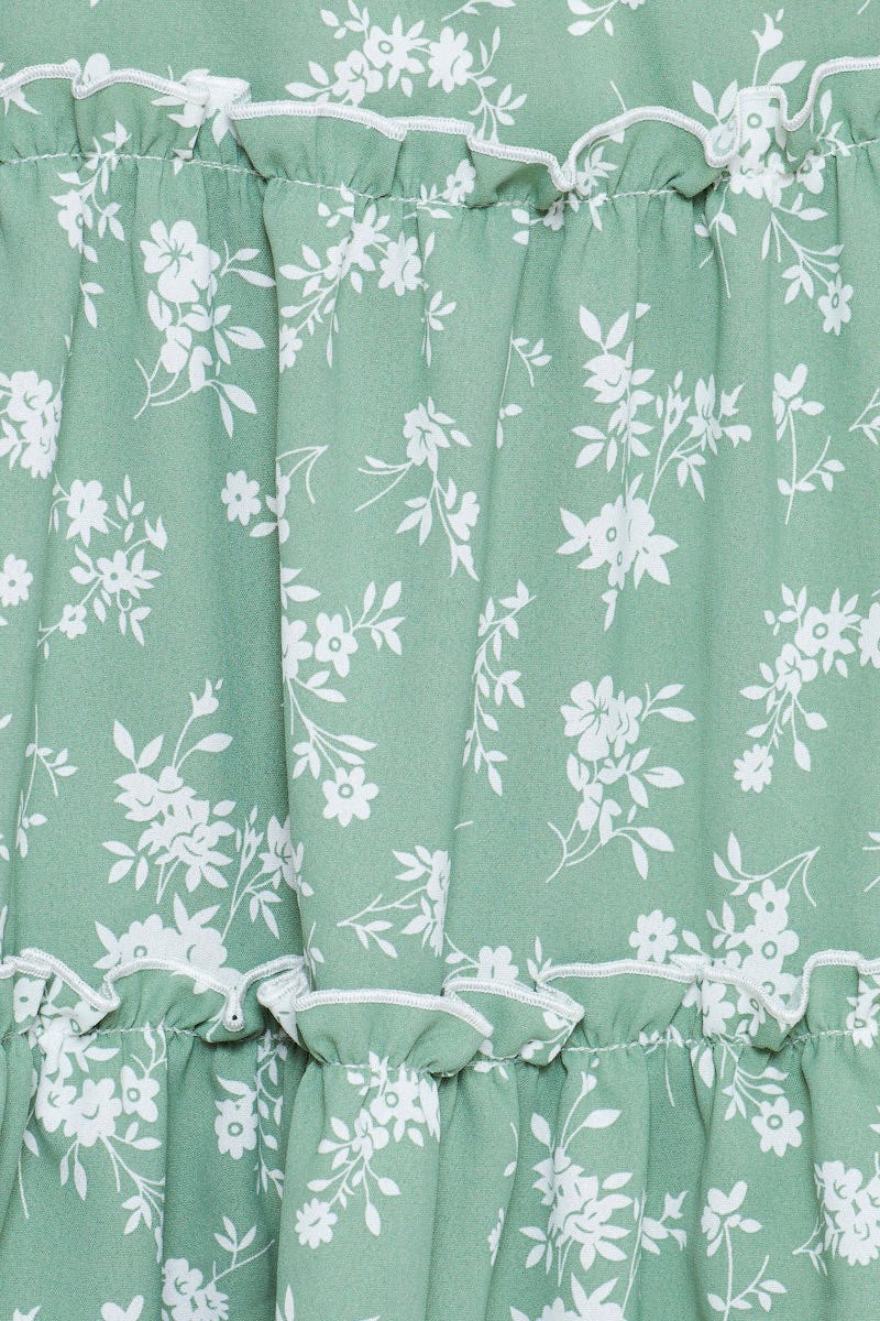 Print Fit And Flare Dress Sleeveless Tie Shoulder