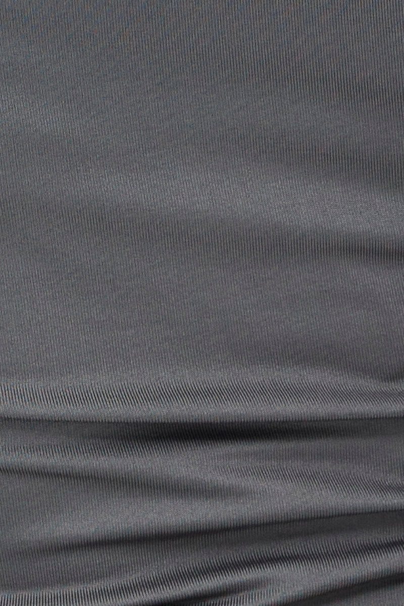 Grey Bralette Crop Top V Neck Keyholes Details