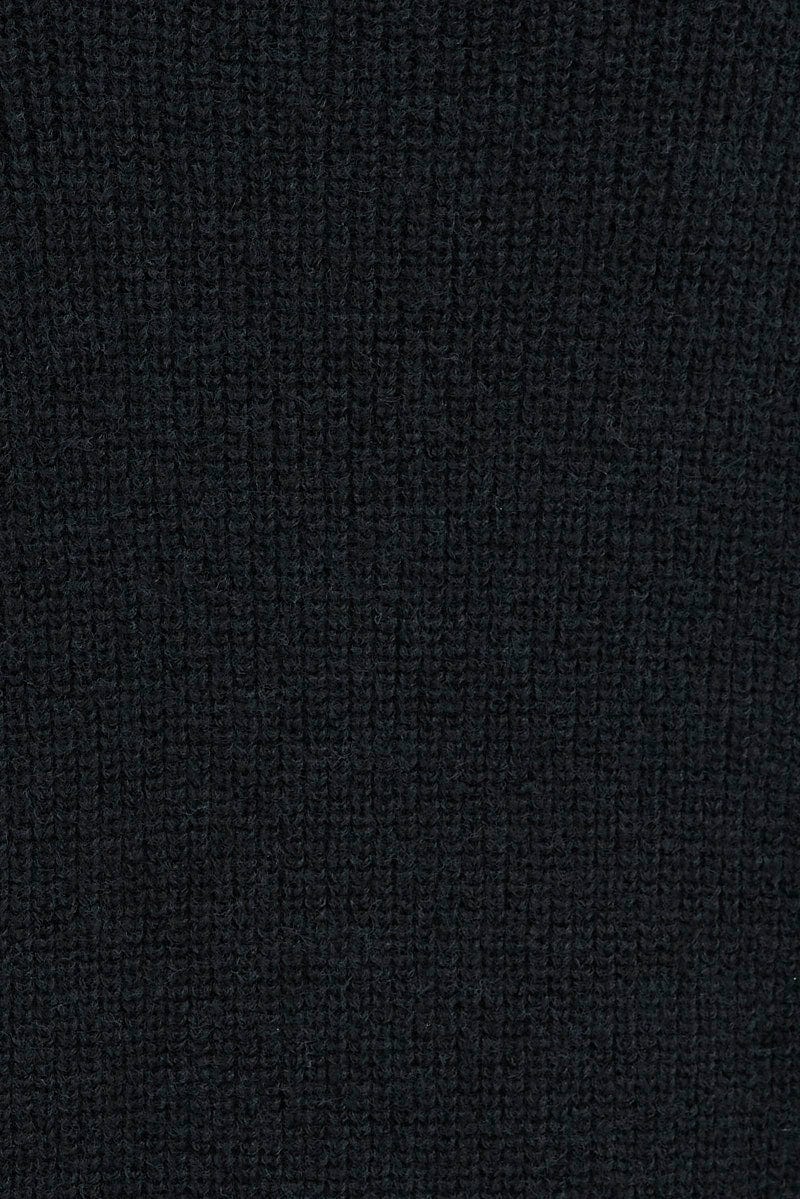 Black Knit Dress Long Sleeve Turtleneck Oversized