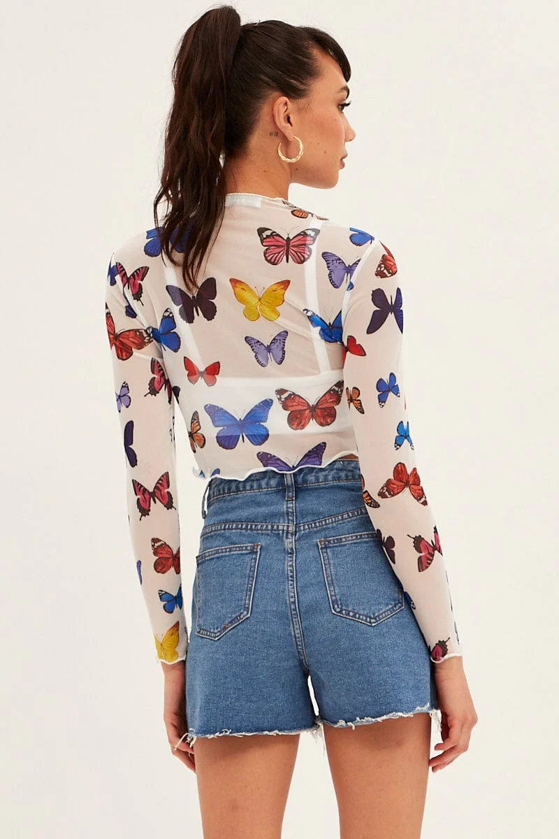 Blue Relaxed Denim Shorts High Rise