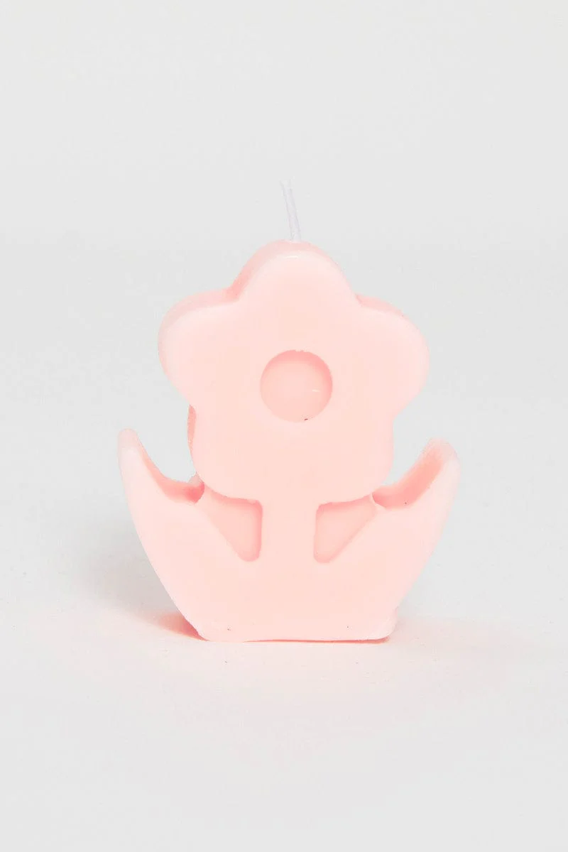 Pink Flower Scented Candle