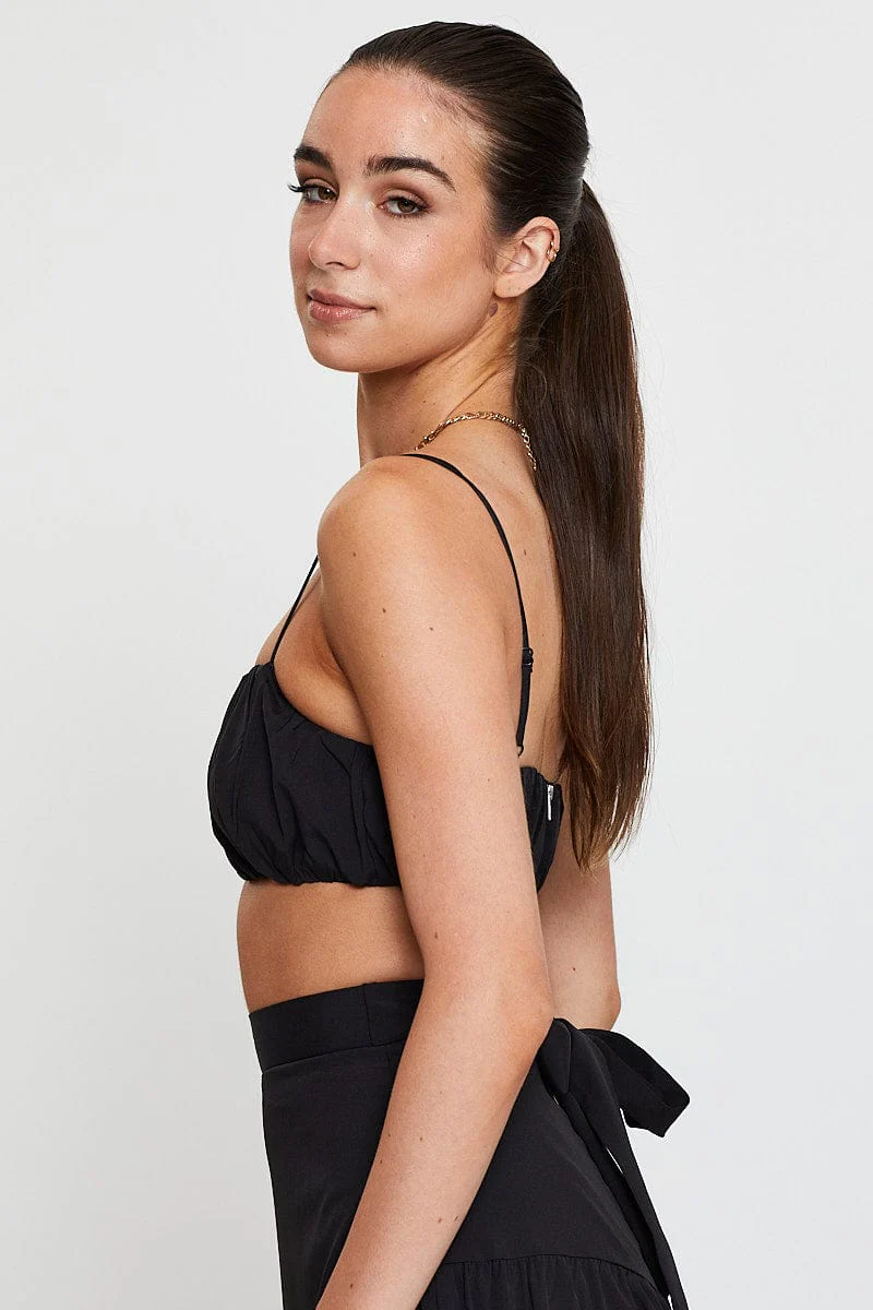 Black Bralette Top Sleeveless