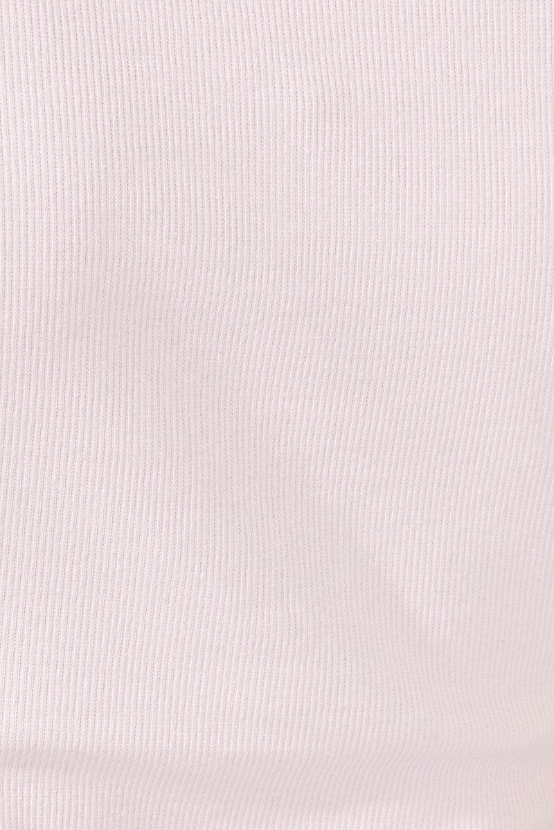 Pink Top Split Front Short Sleeve