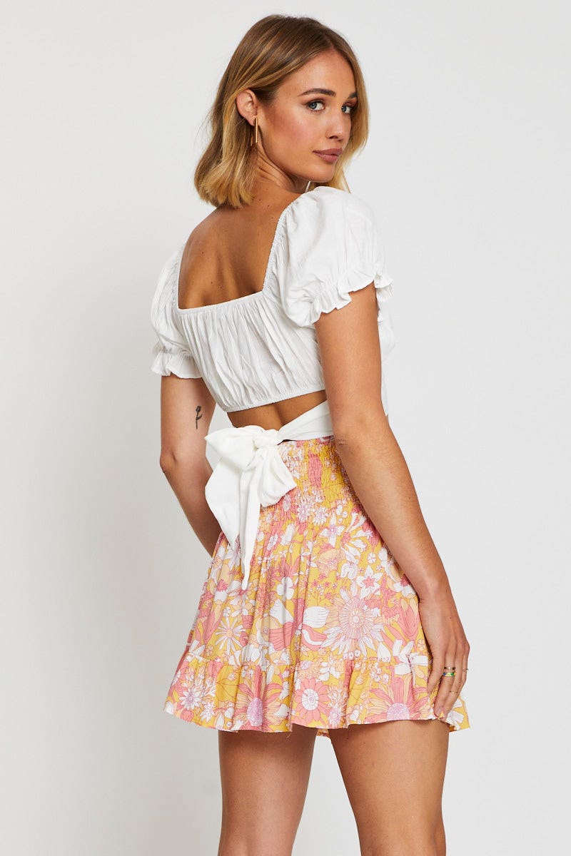 Print Skater Mini Skirt