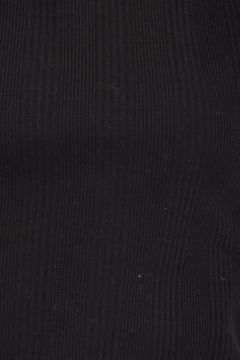 Black Tank Top Sleeveless Crew Neck