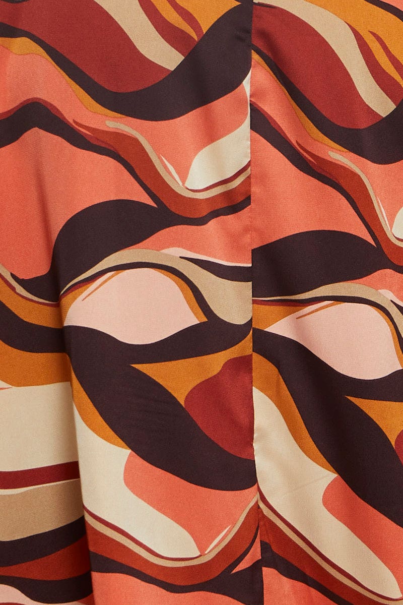 Print A Line Dress Midi