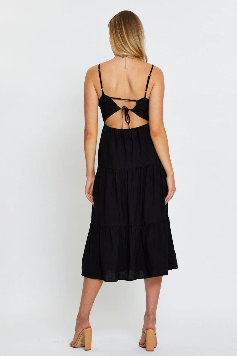 Black Midi Dress Sleeveless