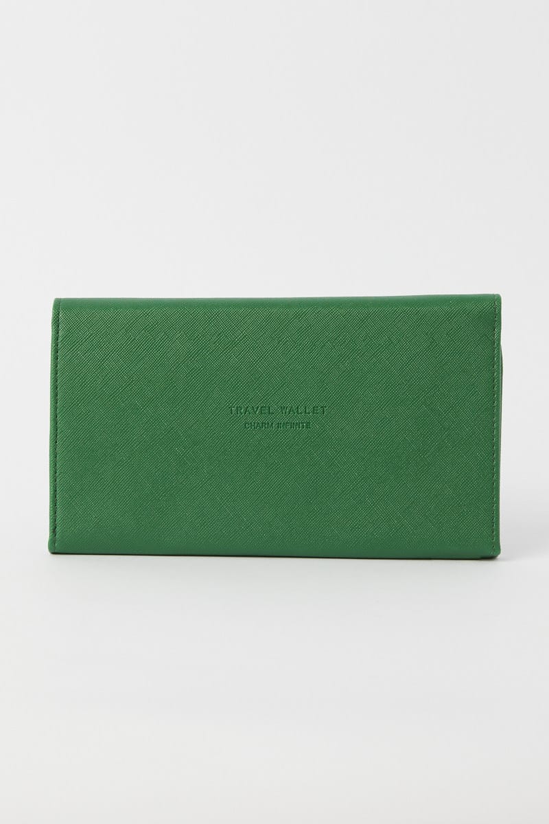 Green Travel Wallet Passport Holder