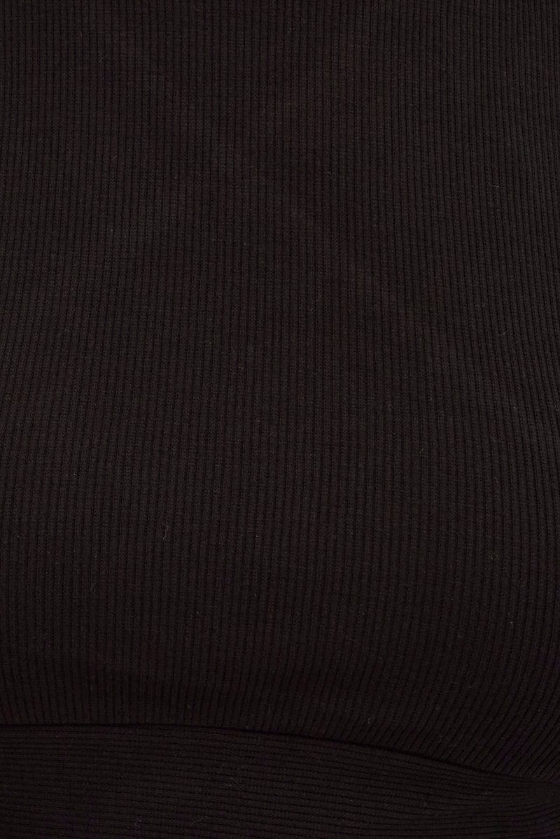 Black Rib Jersey Cropped Top