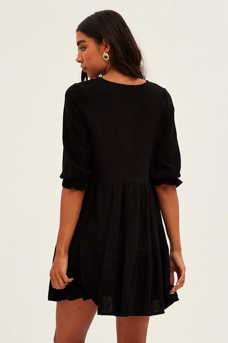Black Smock Mini Dress