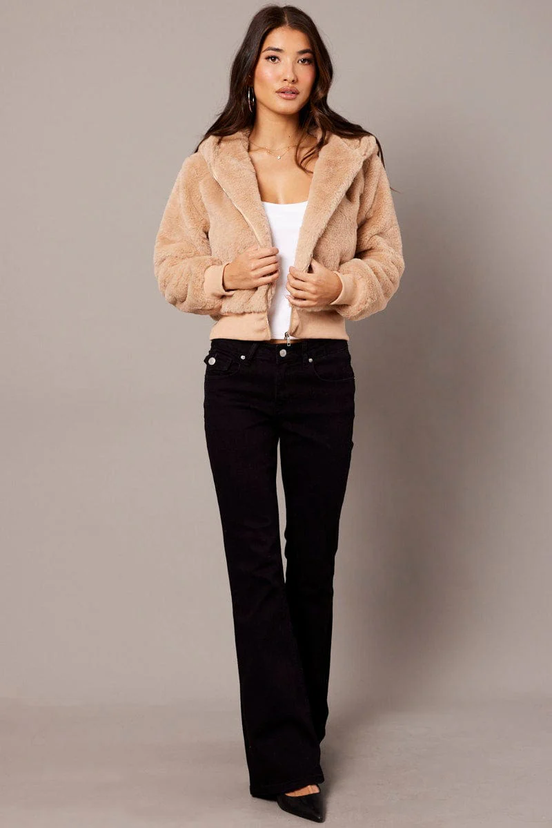 Camel Soft Jacket Long Sleeves Hoodie