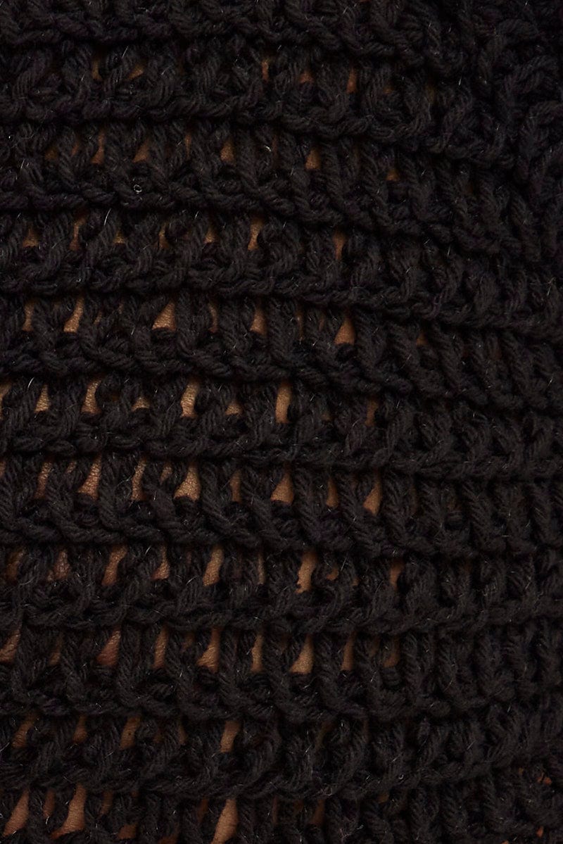 Black Butterfly Knit Top Backless