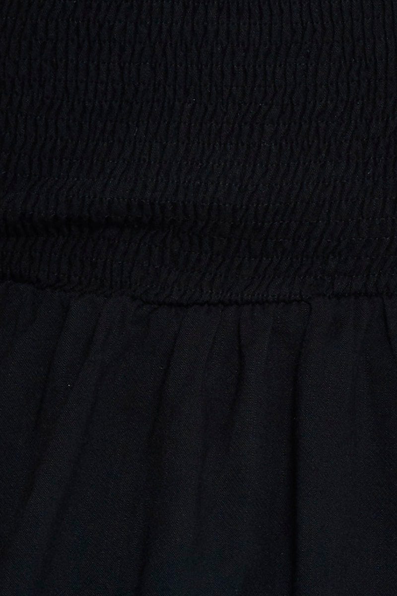 Black Peplum Top Sleeveless V-Neck