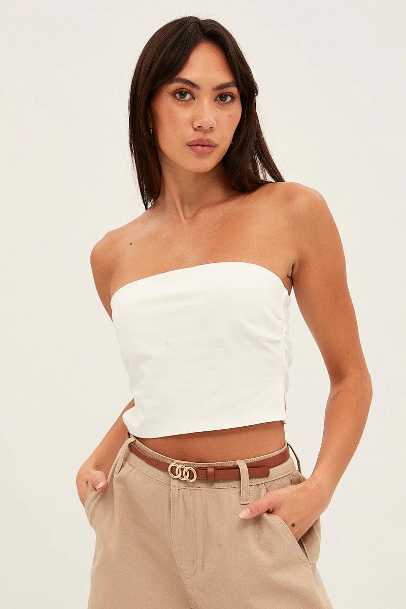 Beige Round Buckle Belt