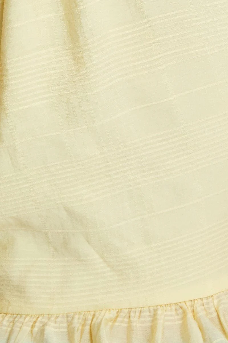 Yellow Peplum Top One Shoulder