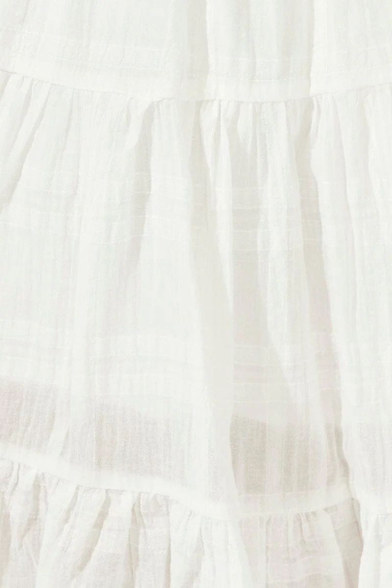 White Fit And Flare Dress V-neck Mini