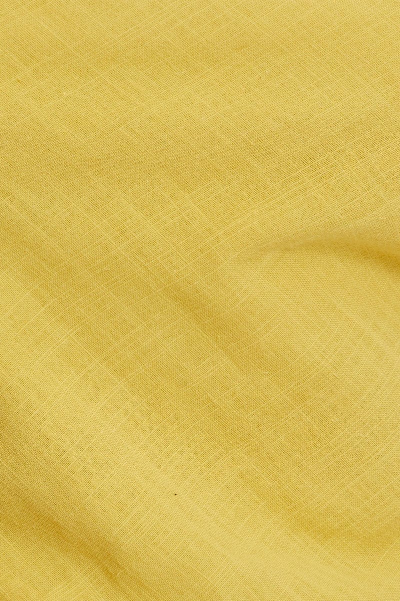 Yellow Ruffle Hem Scarf Top