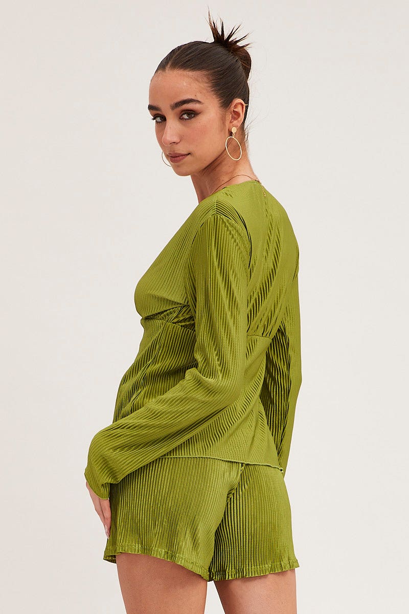 Green High Waist Shorts