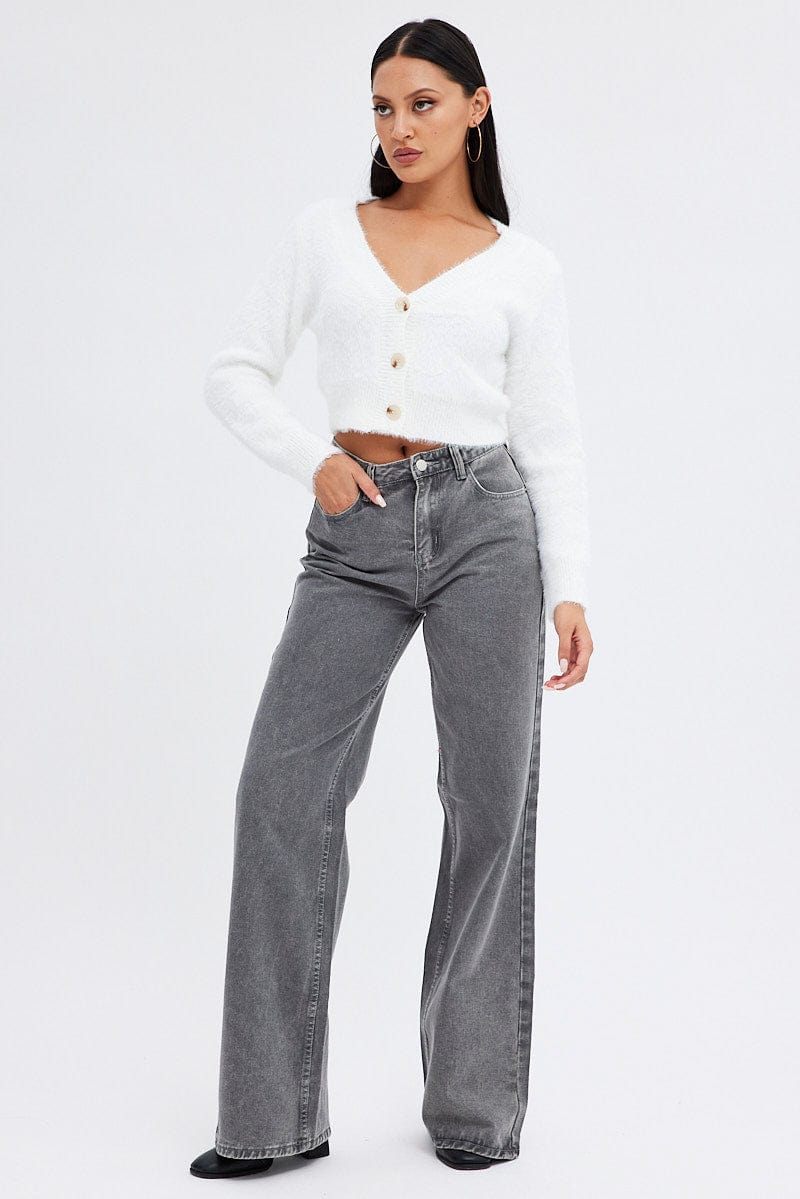 White Fluffy Cardigan