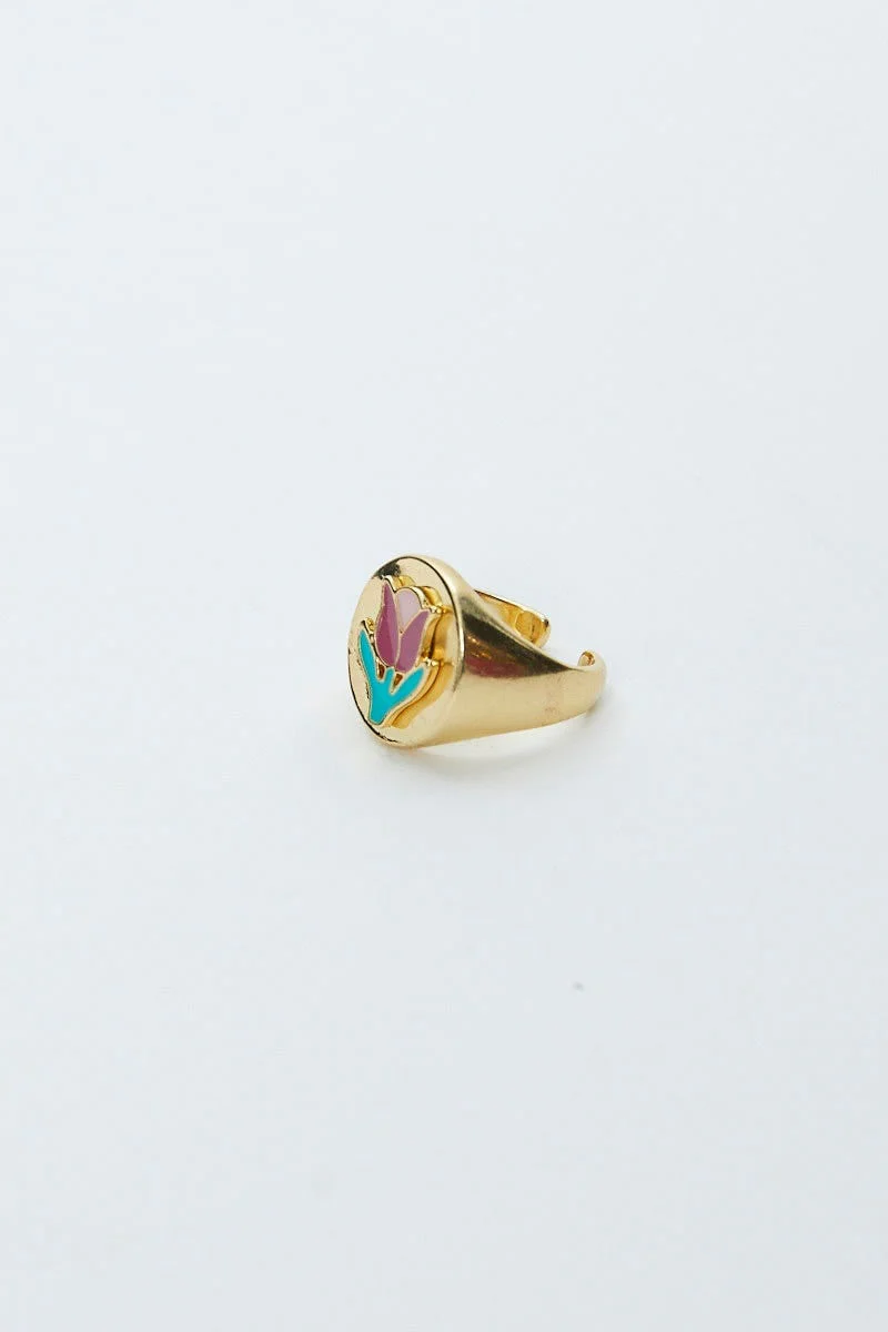 Gold Rose Chunky Ring