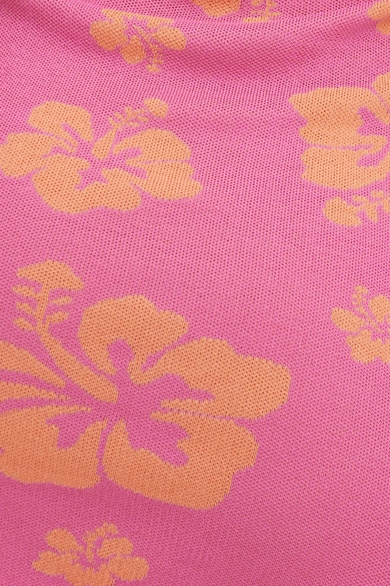 Print Knit Dress Sleeveless Mini Halter