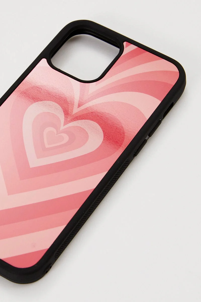 Pink Heart Phone Cover I Phone 12