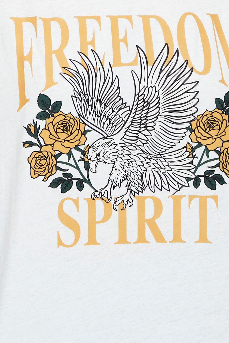 White Graphic T Shirt Short Sleeve