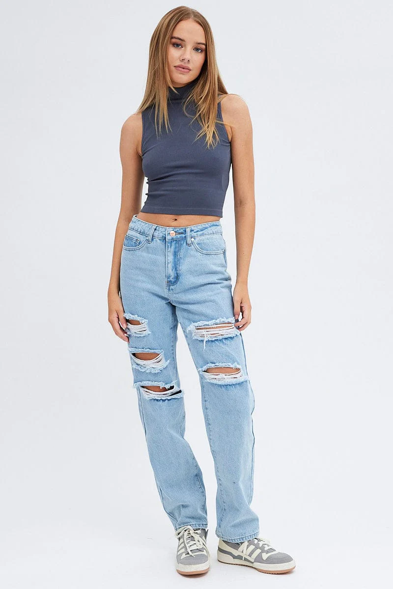 Denim Baggy Denim Jeans High rise