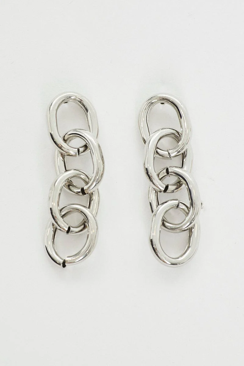 Metallic Circle Drop Earrings