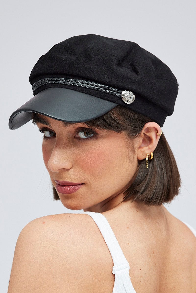 Black Baker Boy Hat