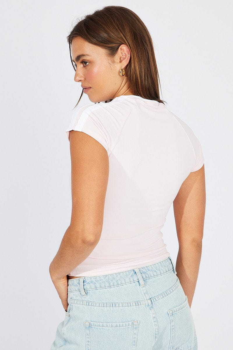 Pink Supersoft Top Short Sleeve Stripe