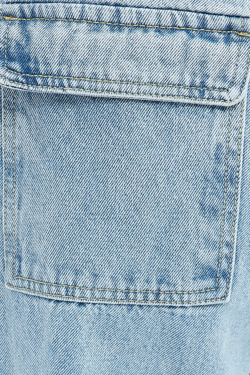 Denim Cargo Jeans Parachute