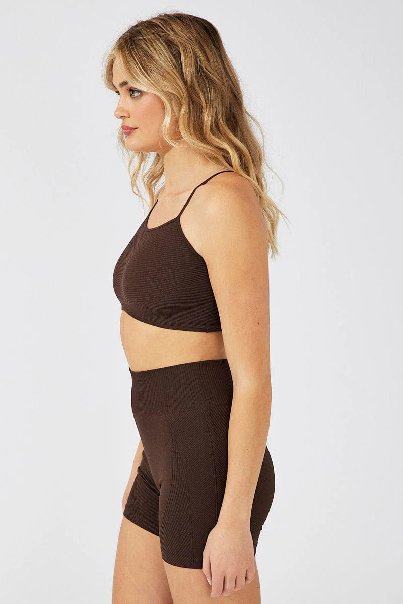 Brown Bike Shorts Seamless